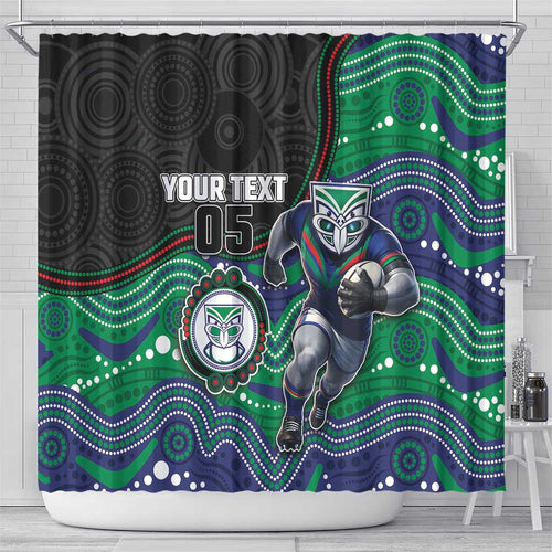 Custom Warriors Shower Curtain Tiki Mascot With Aboriginal Indigenous