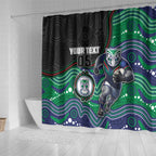 Custom Warriors Shower Curtain Tiki Mascot With Aboriginal Indigenous