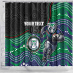 Custom Warriors Shower Curtain Tiki Mascot With Aboriginal Indigenous