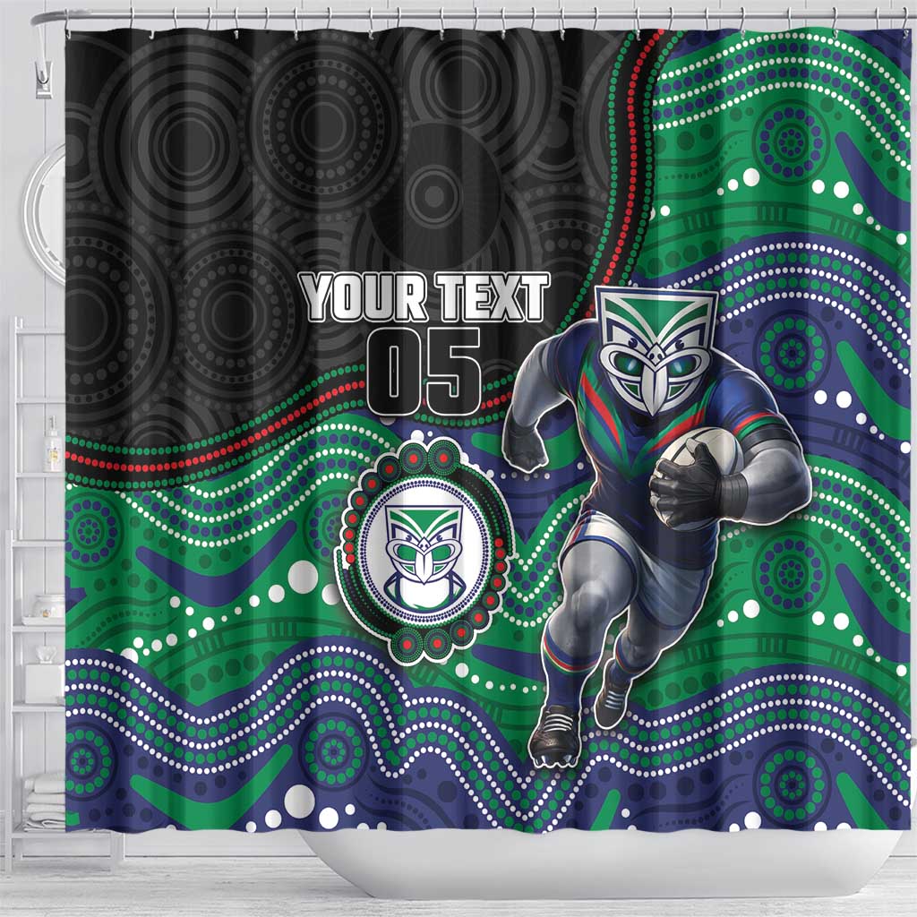 Custom Warriors Shower Curtain Tiki Mascot With Aboriginal Indigenous