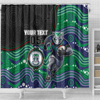 Custom Warriors Shower Curtain Tiki Mascot With Aboriginal Indigenous