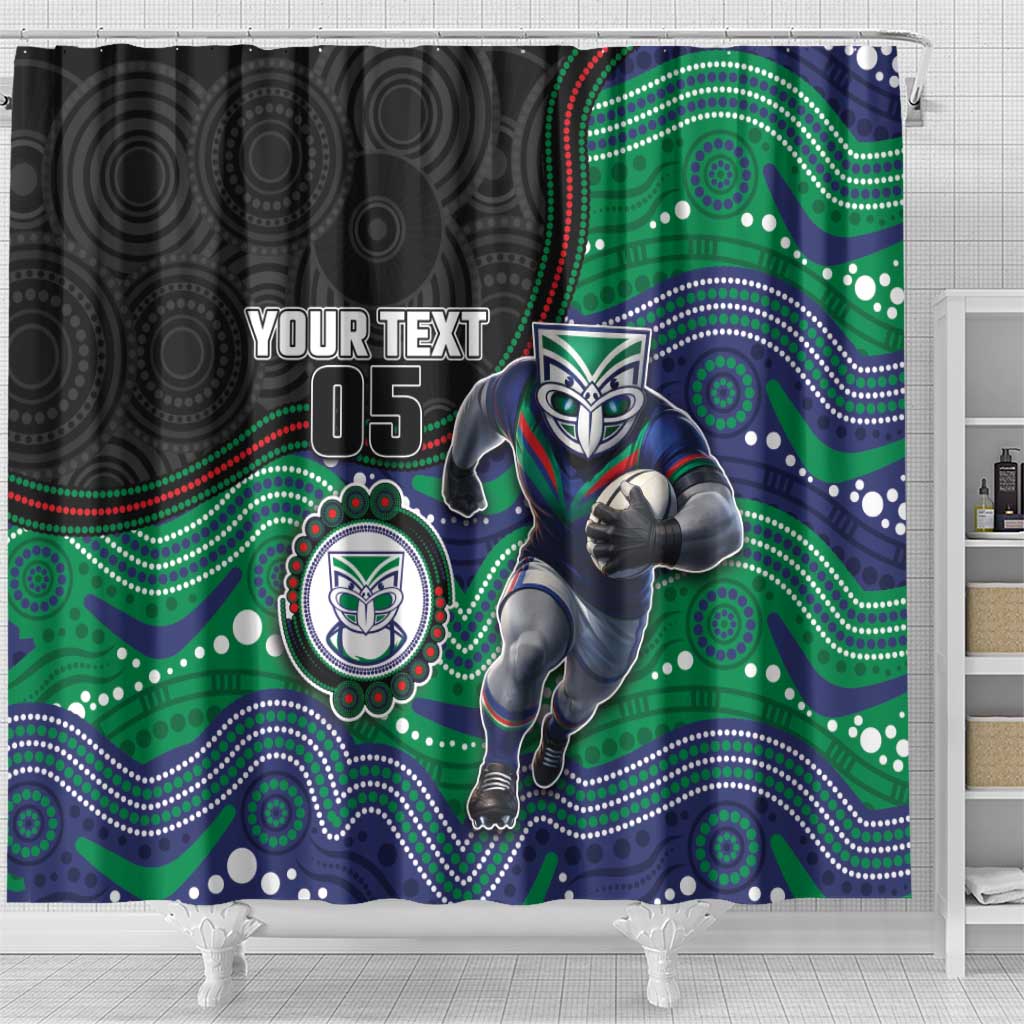 Custom Warriors Shower Curtain Tiki Mascot With Aboriginal Indigenous
