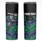 Custom Warriors Skinny Tumbler Tiki Mascot With Aboriginal Indigenous
