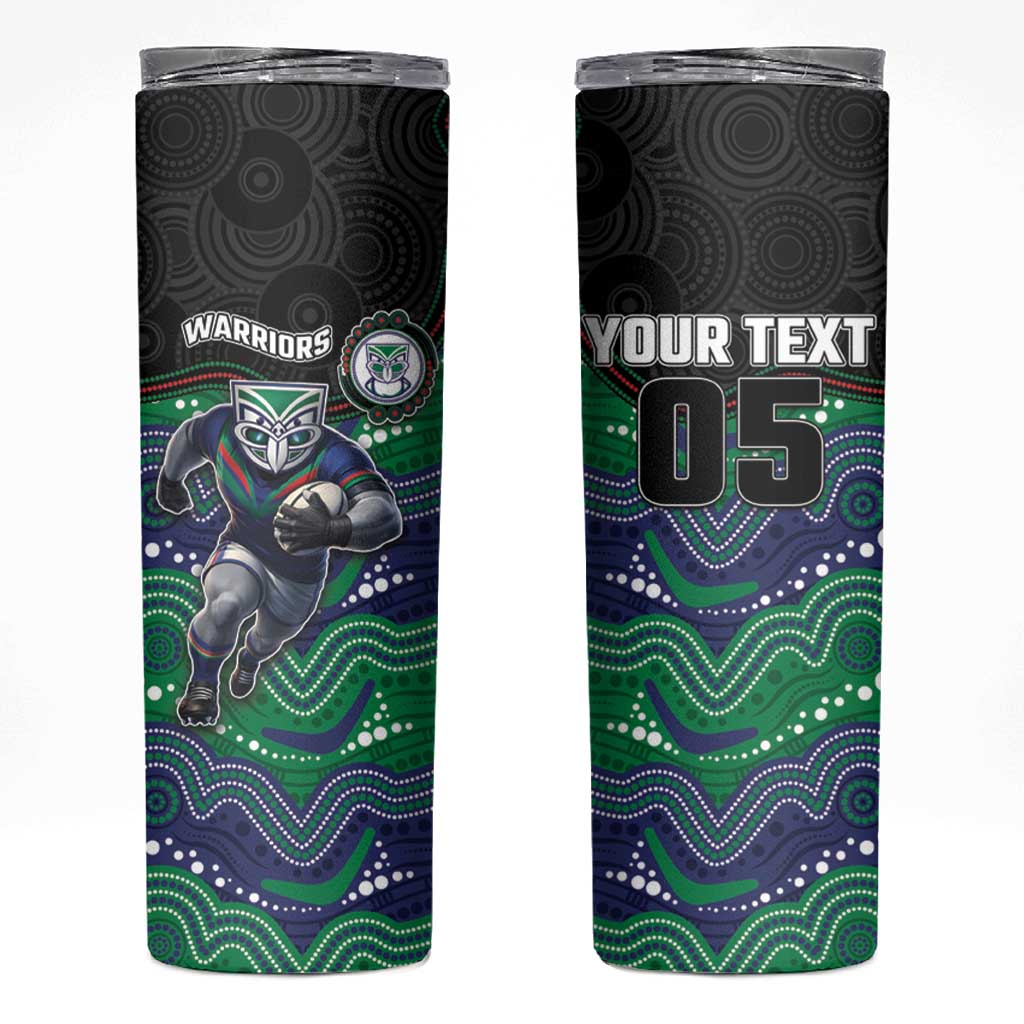 Custom Warriors Skinny Tumbler Tiki Mascot With Aboriginal Indigenous