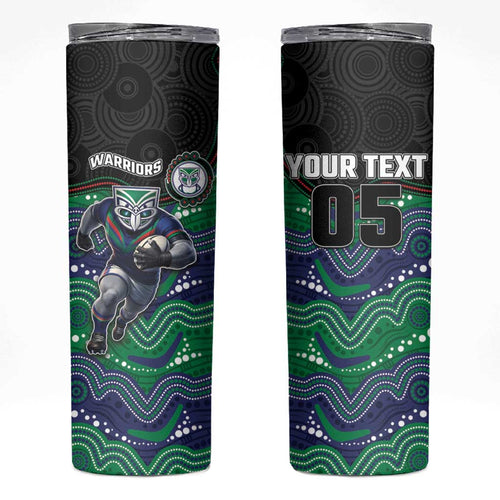 Custom Warriors Skinny Tumbler Tiki Mascot With Aboriginal Indigenous