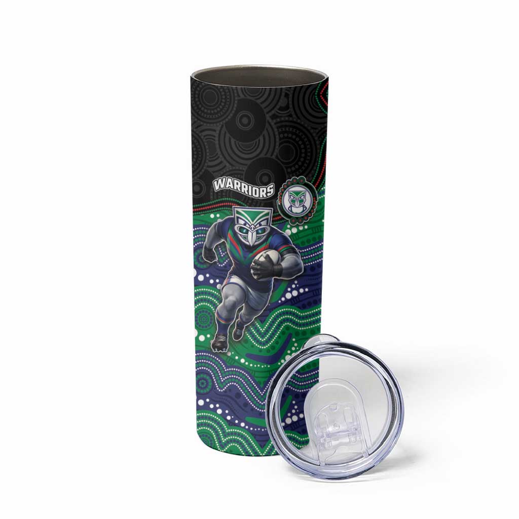 Custom Warriors Skinny Tumbler Tiki Mascot With Aboriginal Indigenous