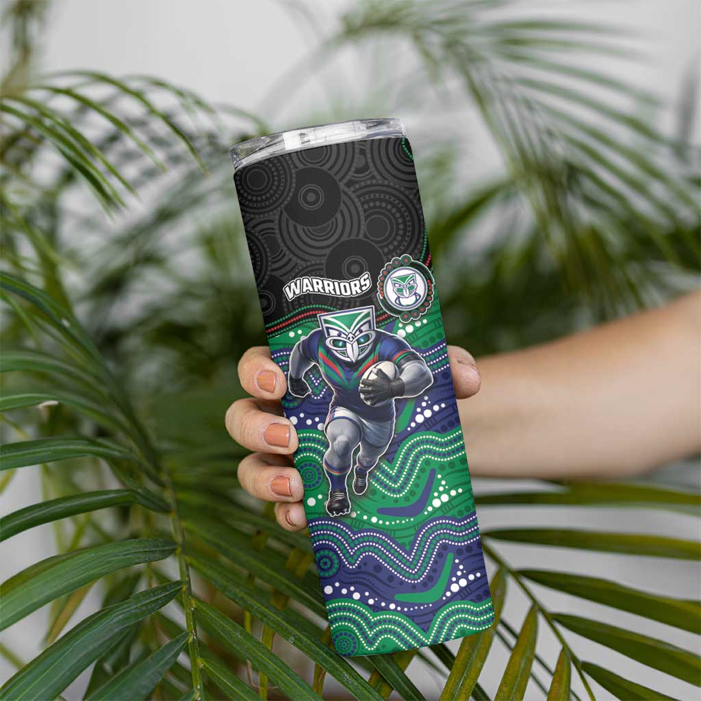 Custom Warriors Skinny Tumbler Tiki Mascot With Aboriginal Indigenous