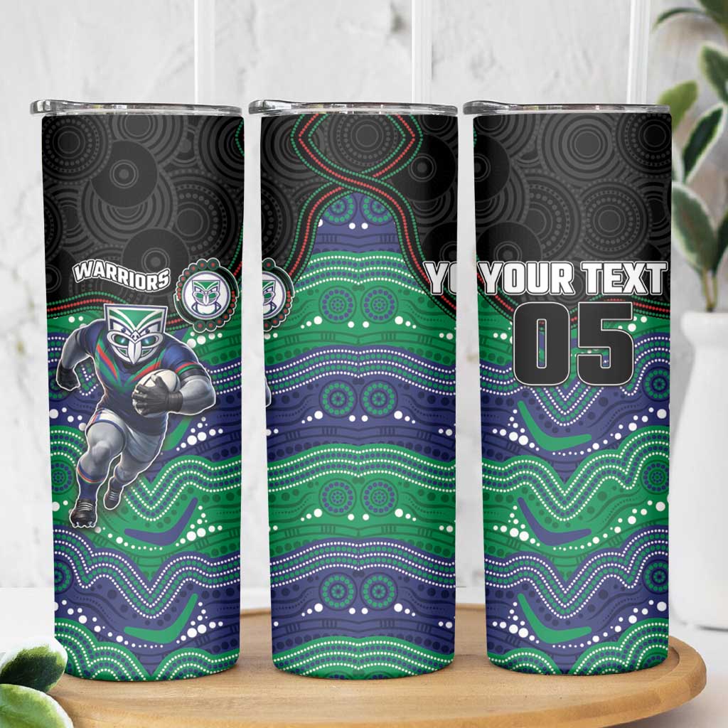 Custom Warriors Skinny Tumbler Tiki Mascot With Aboriginal Indigenous