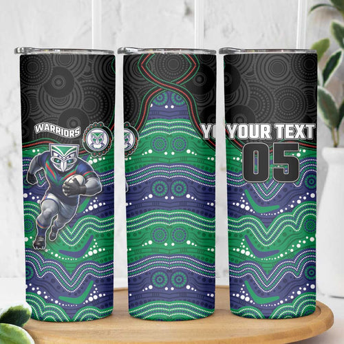 Custom Warriors Skinny Tumbler Tiki Mascot With Aboriginal Indigenous