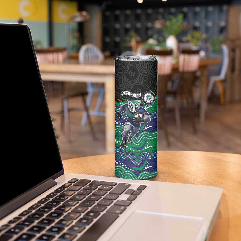 Custom Warriors Skinny Tumbler Tiki Mascot With Aboriginal Indigenous