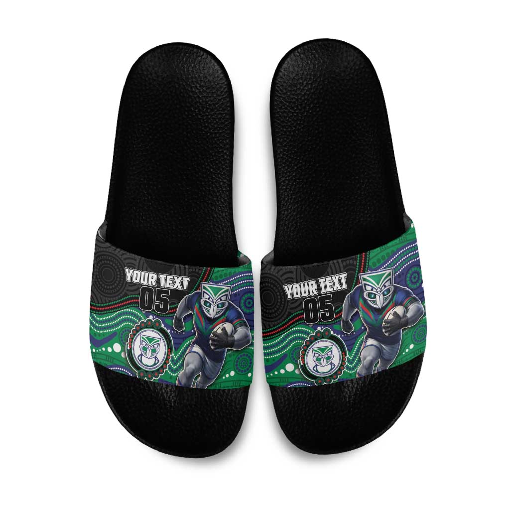 Custom Warriors Slide Sandals Tiki Mascot With Aboriginal Indigenous