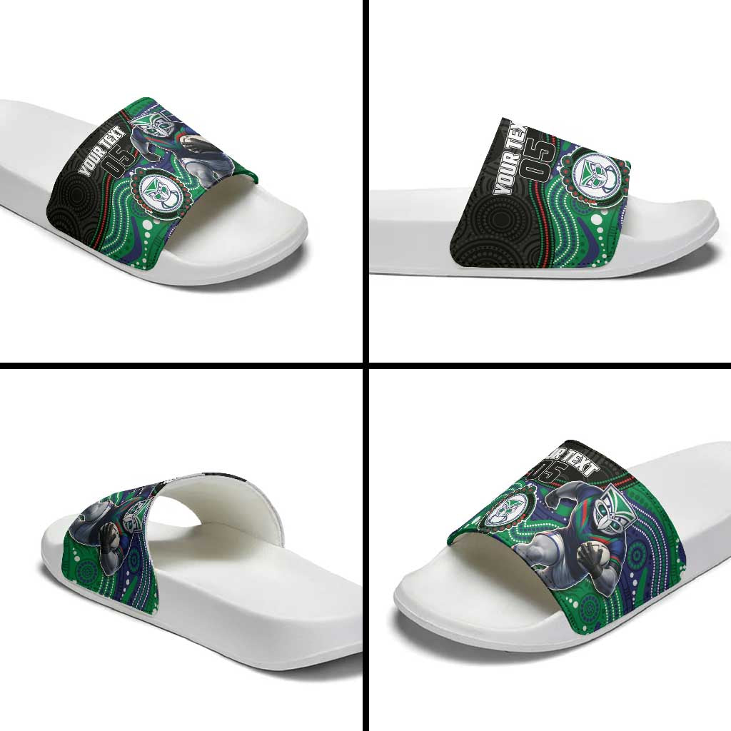 Custom Warriors Slide Sandals Tiki Mascot With Aboriginal Indigenous