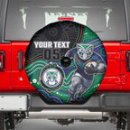 Custom Warriors Spare Tire Cover Tiki Mascot With Aboriginal Indigenous