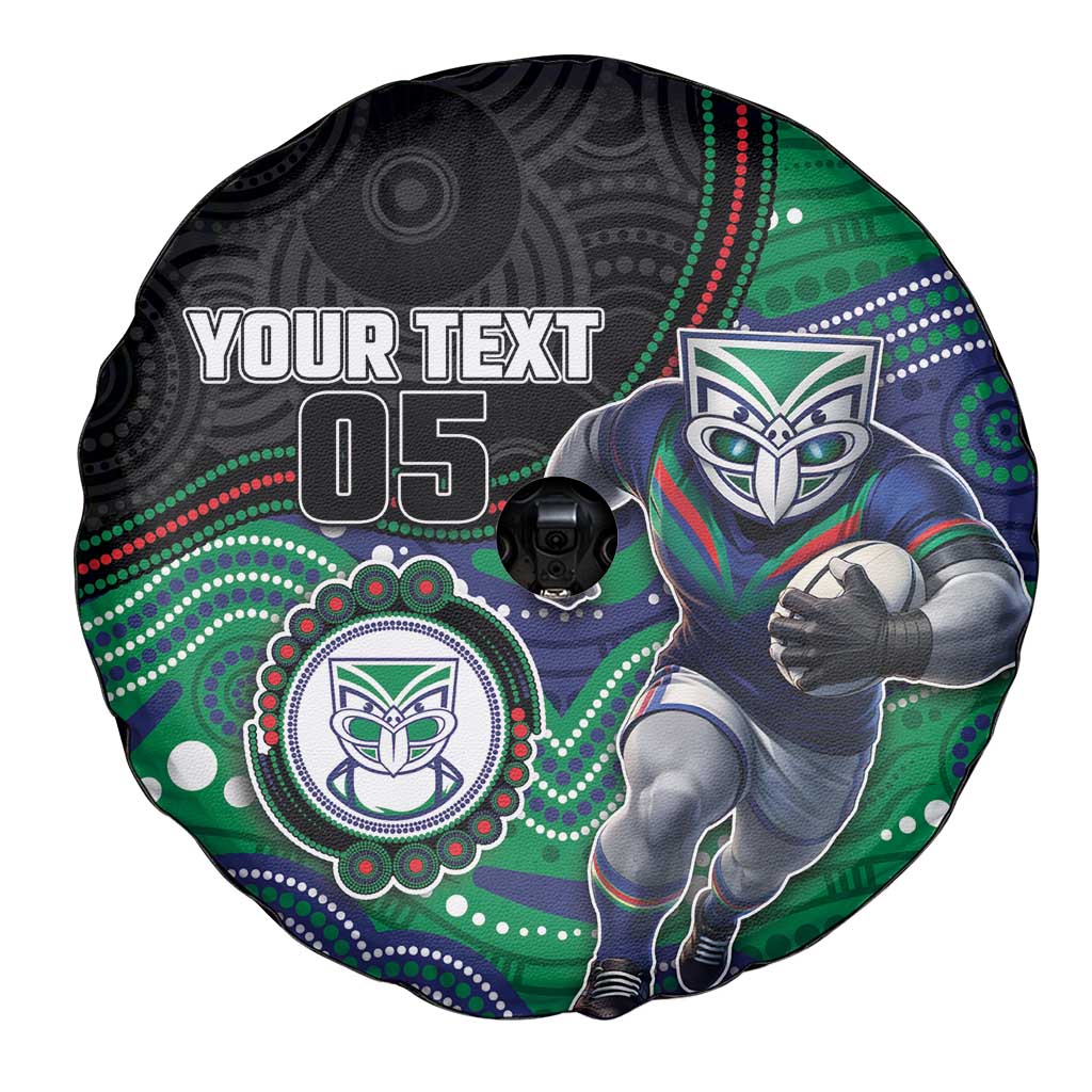 Custom Warriors Spare Tire Cover Tiki Mascot With Aboriginal Indigenous