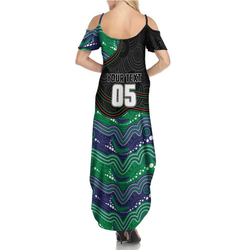 Custom Warriors Summer Maxi Dress Tiki Mascot With Aboriginal Indigenous