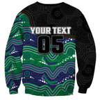 Custom Warriors Sweatshirt Tiki Mascot With Aboriginal Indigenous