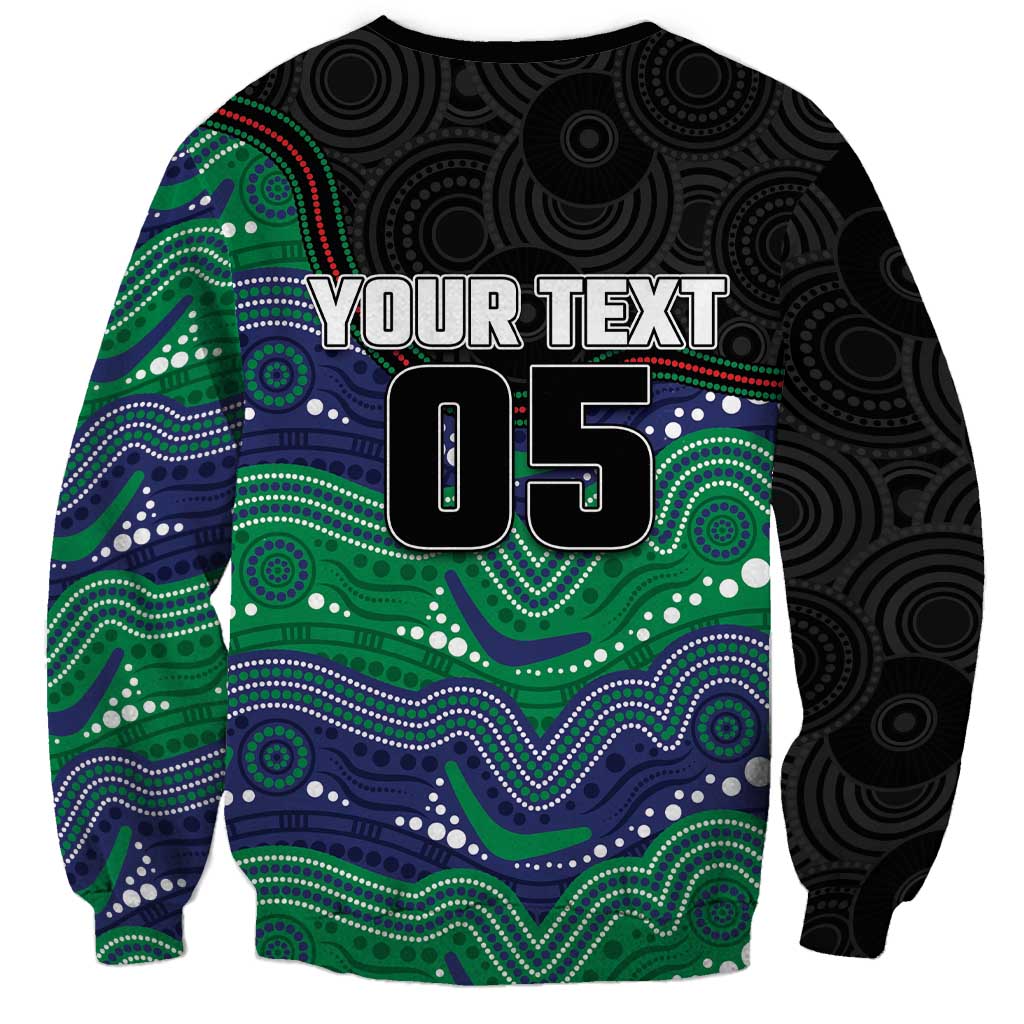 Custom Warriors Sweatshirt Tiki Mascot With Aboriginal Indigenous