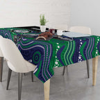 Custom Warriors Tablecloth Tiki Mascot With Aboriginal Indigenous
