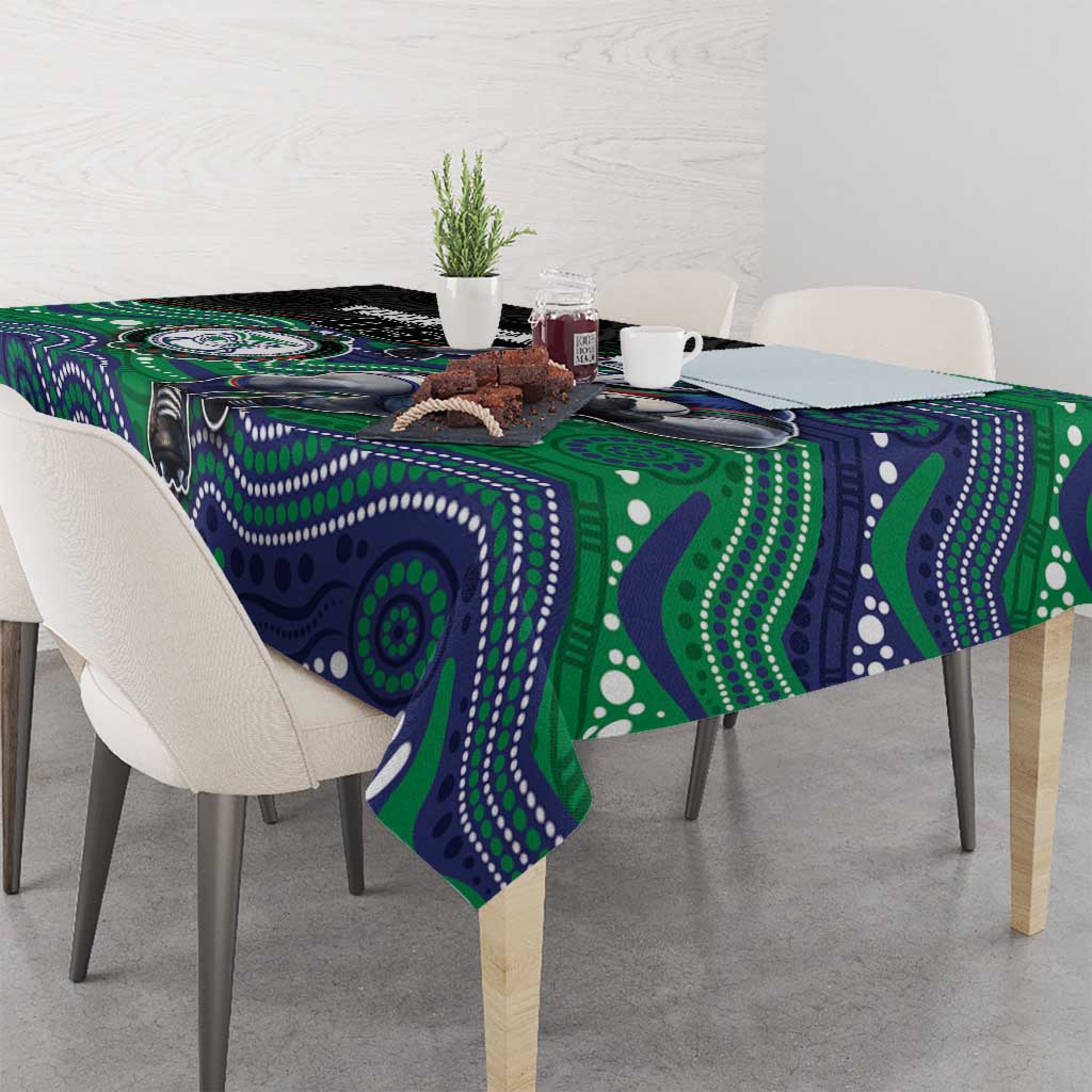 Custom Warriors Tablecloth Tiki Mascot With Aboriginal Indigenous
