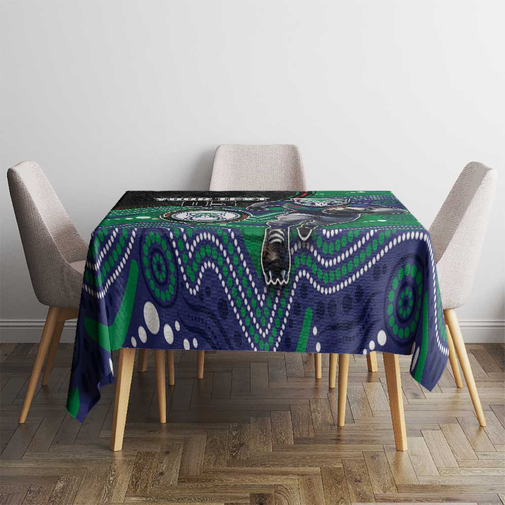 Custom Warriors Tablecloth Tiki Mascot With Aboriginal Indigenous