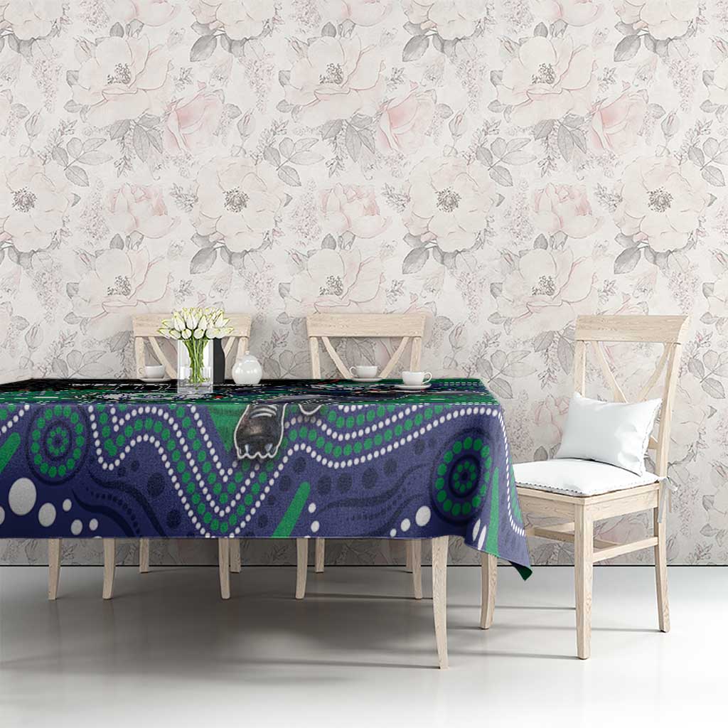 Custom Warriors Tablecloth Tiki Mascot With Aboriginal Indigenous