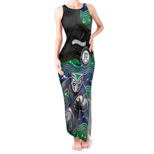 Custom Warriors Tank Maxi Dress Tiki Mascot With Aboriginal Indigenous