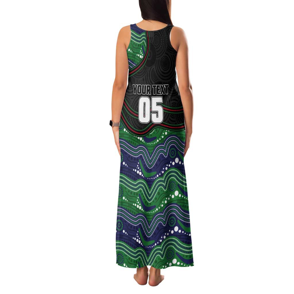 Custom Warriors Tank Maxi Dress Tiki Mascot With Aboriginal Indigenous