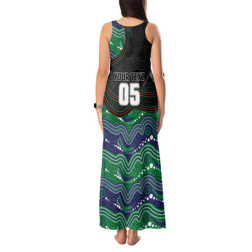 Custom Warriors Tank Maxi Dress Tiki Mascot With Aboriginal Indigenous