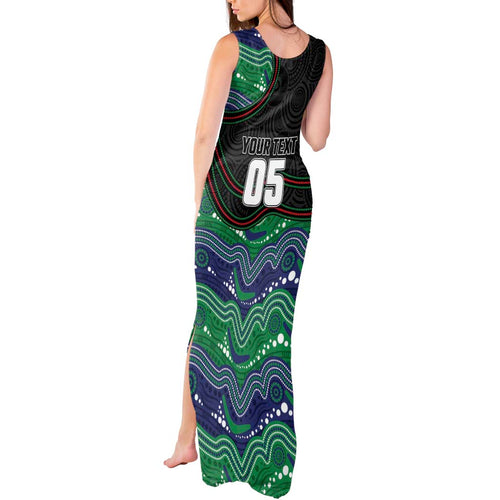 Custom Warriors Tank Maxi Dress Tiki Mascot With Aboriginal Indigenous