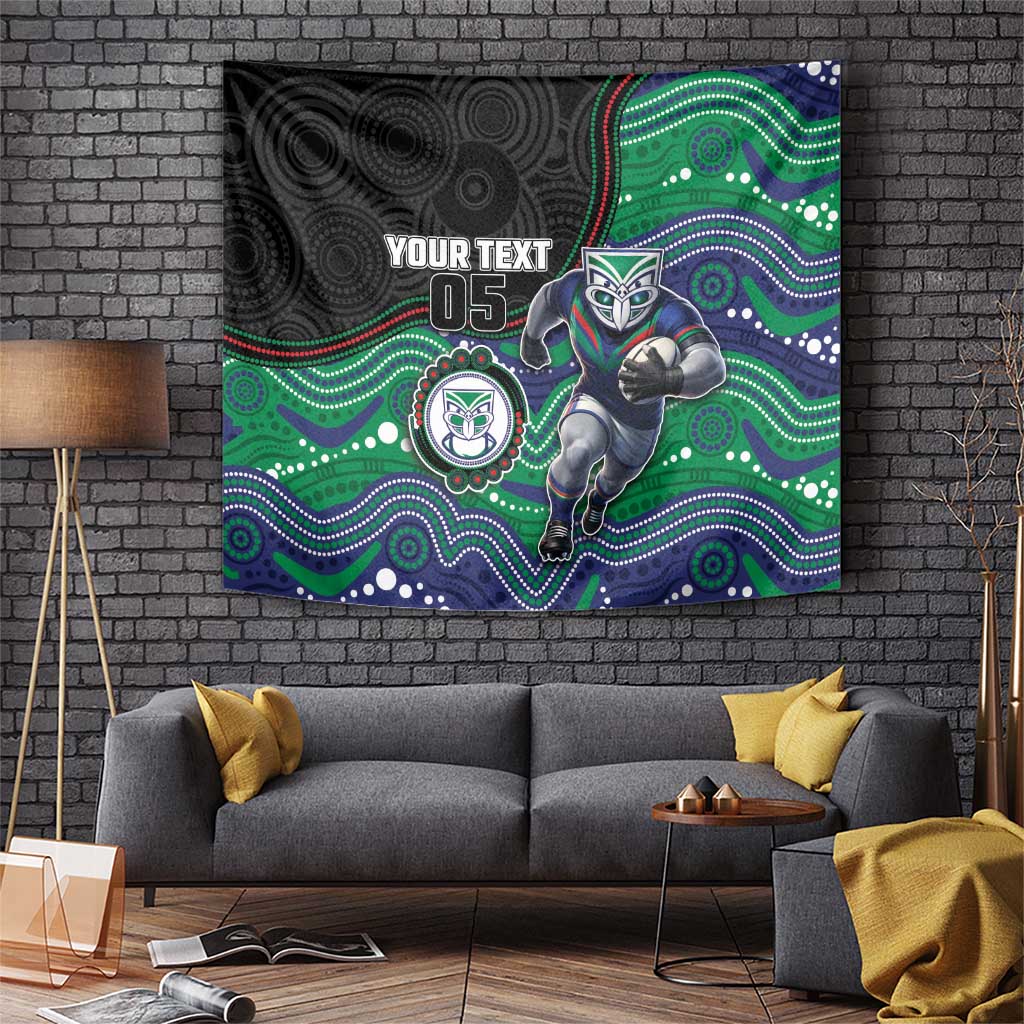 Custom Warriors Tapestry Tiki Mascot With Aboriginal Indigenous