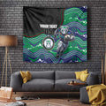 Custom Warriors Tapestry Tiki Mascot With Aboriginal Indigenous