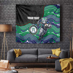 Custom Warriors Tapestry Tiki Mascot With Aboriginal Indigenous