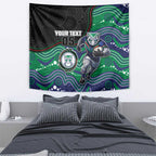 Custom Warriors Tapestry Tiki Mascot With Aboriginal Indigenous
