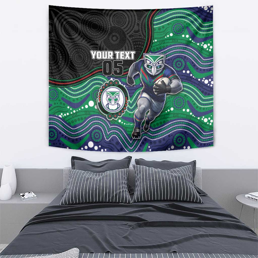 Custom Warriors Tapestry Tiki Mascot With Aboriginal Indigenous