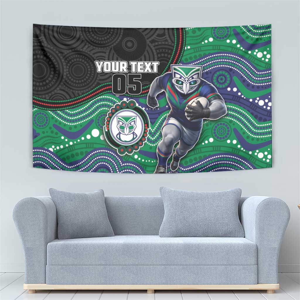 Custom Warriors Tapestry Tiki Mascot With Aboriginal Indigenous
