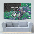 Custom Warriors Tapestry Tiki Mascot With Aboriginal Indigenous
