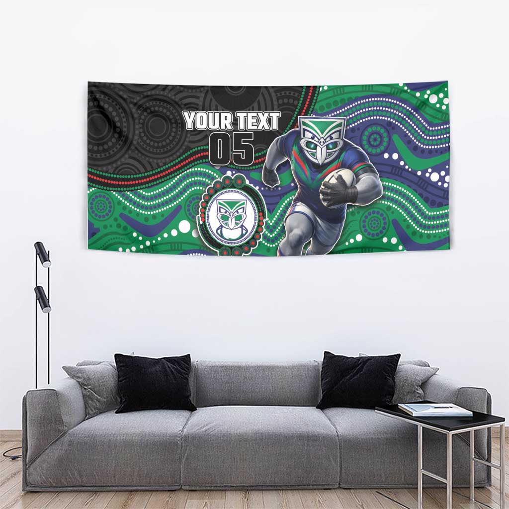 Custom Warriors Tapestry Tiki Mascot With Aboriginal Indigenous