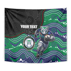 Custom Warriors Tapestry Tiki Mascot With Aboriginal Indigenous