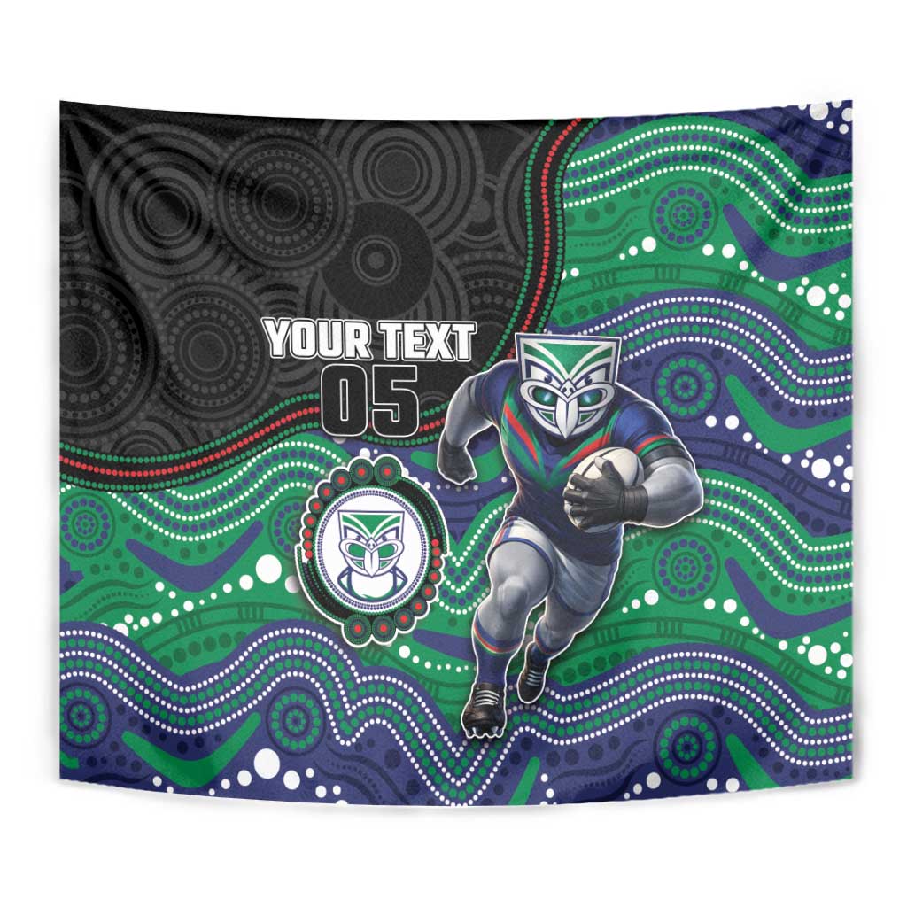 Custom Warriors Tapestry Tiki Mascot With Aboriginal Indigenous