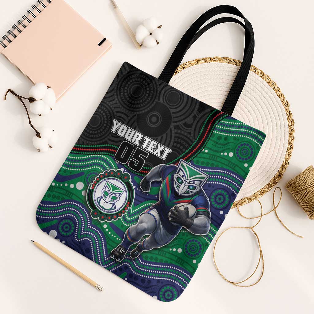 Custom Warriors Tote Bag Tiki Mascot With Aboriginal Indigenous