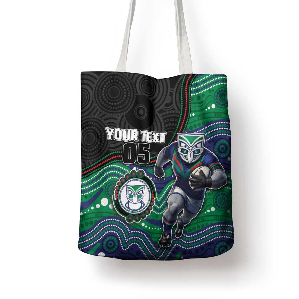 Custom Warriors Tote Bag Tiki Mascot With Aboriginal Indigenous