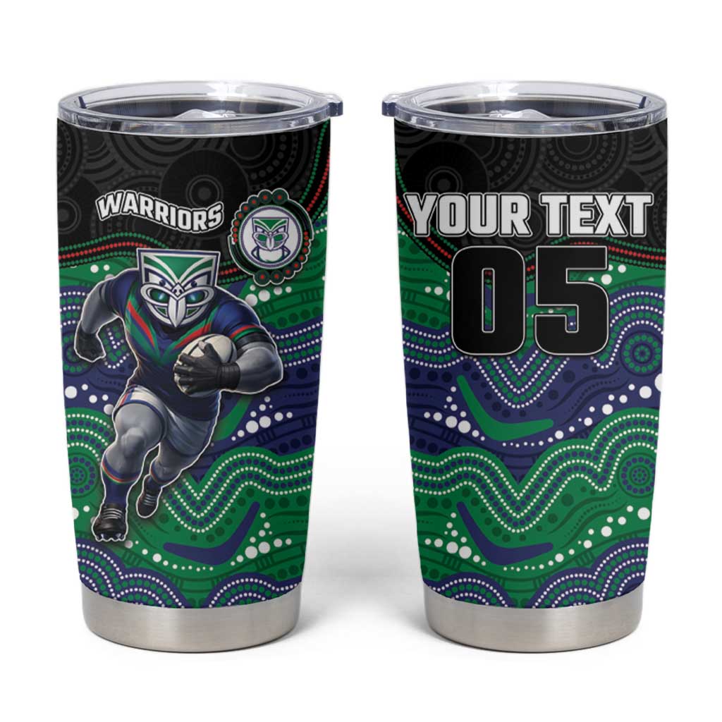 Custom Warriors Tumbler Cup Tiki Mascot With Aboriginal Indigenous