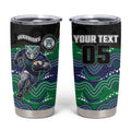 Custom Warriors Tumbler Cup Tiki Mascot With Aboriginal Indigenous
