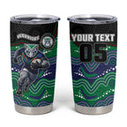 Custom Warriors Tumbler Cup Tiki Mascot With Aboriginal Indigenous