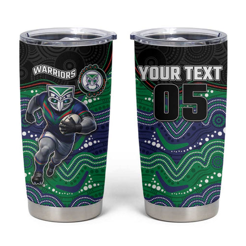 Custom Warriors Tumbler Cup Tiki Mascot With Aboriginal Indigenous