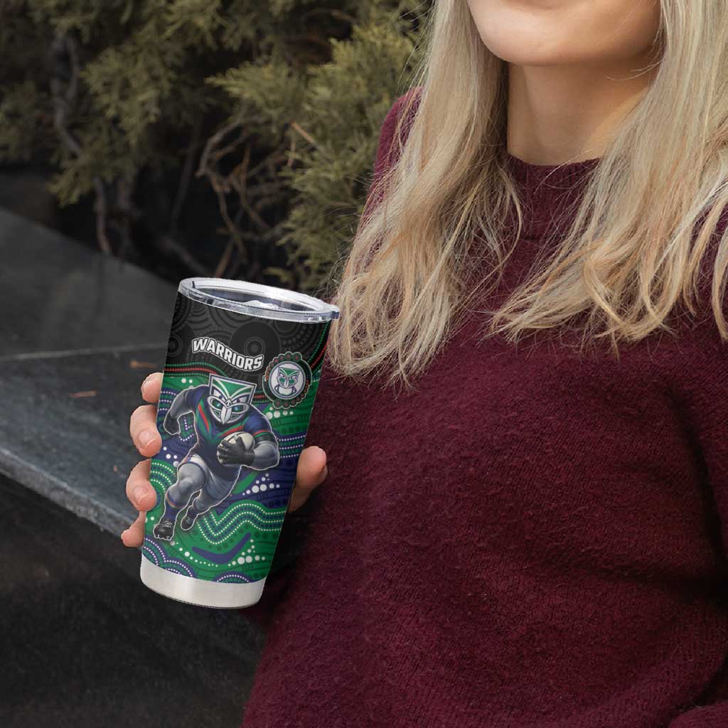 Custom Warriors Tumbler Cup Tiki Mascot With Aboriginal Indigenous