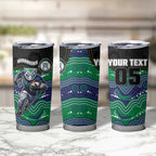 Custom Warriors Tumbler Cup Tiki Mascot With Aboriginal Indigenous