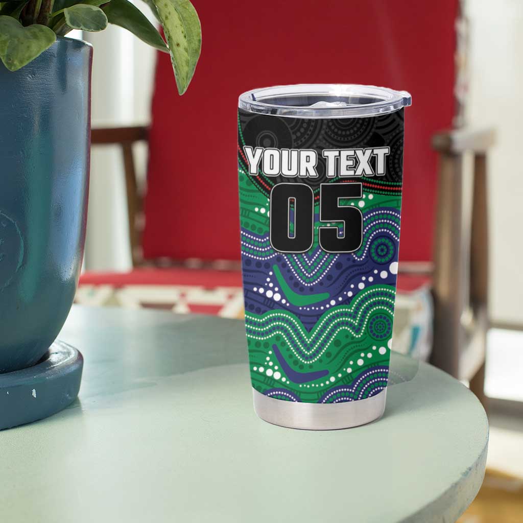 Custom Warriors Tumbler Cup Tiki Mascot With Aboriginal Indigenous