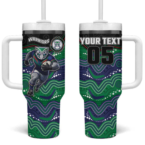 Custom Warriors Tumbler With Handle Tiki Mascot With Aboriginal Indigenous