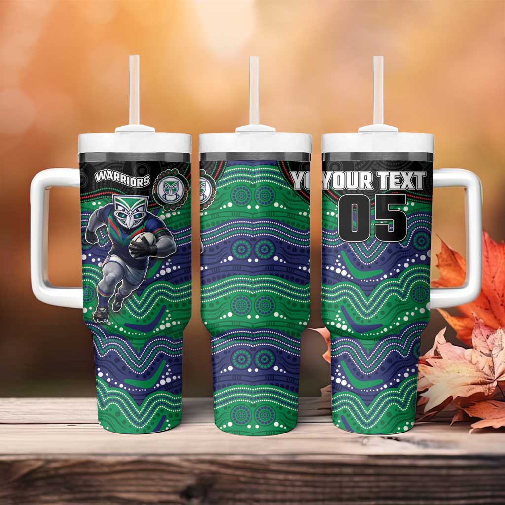 Custom Warriors Tumbler With Handle Tiki Mascot With Aboriginal Indigenous